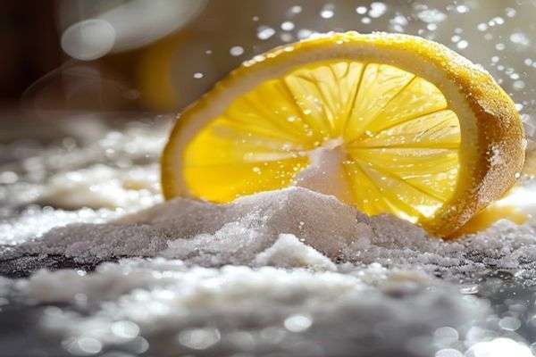 Lemon zest being rubbed into sugar