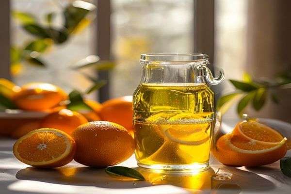 Olive oil and fresh oranges